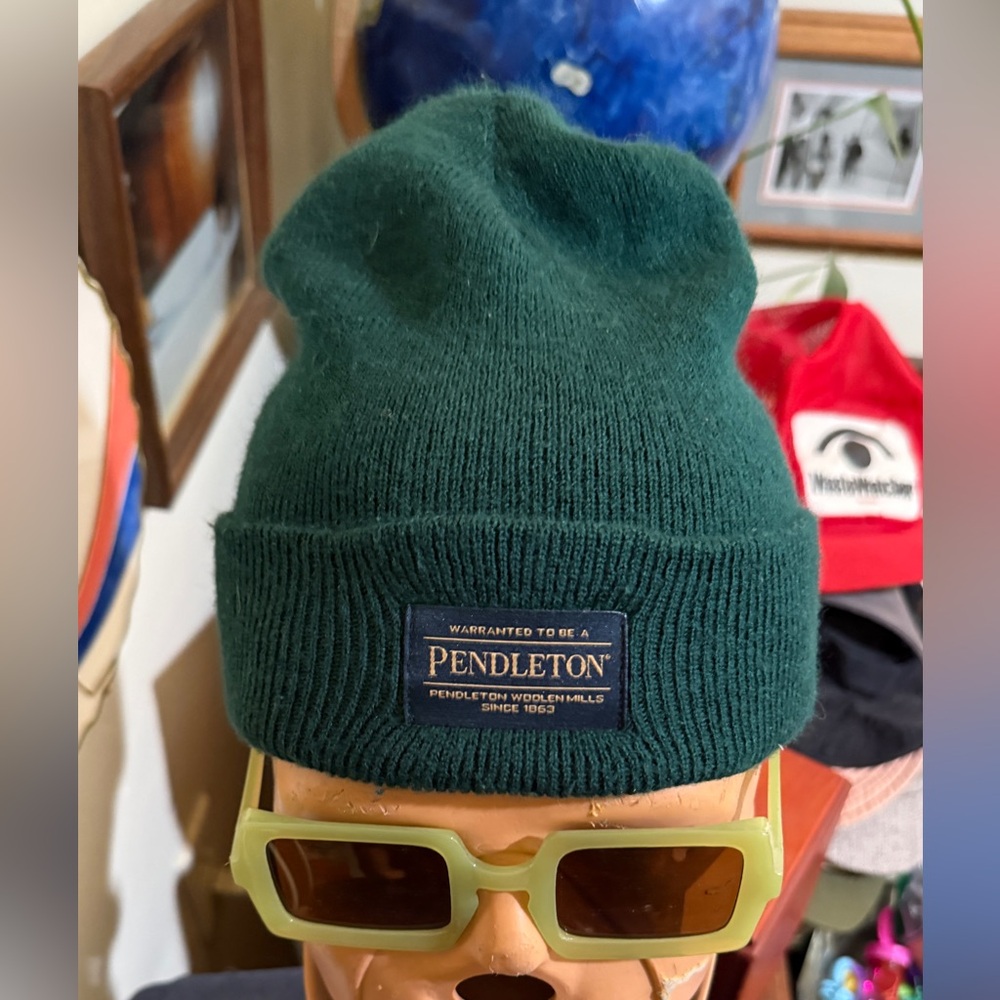 Pendleton Forest Green Knit Hat